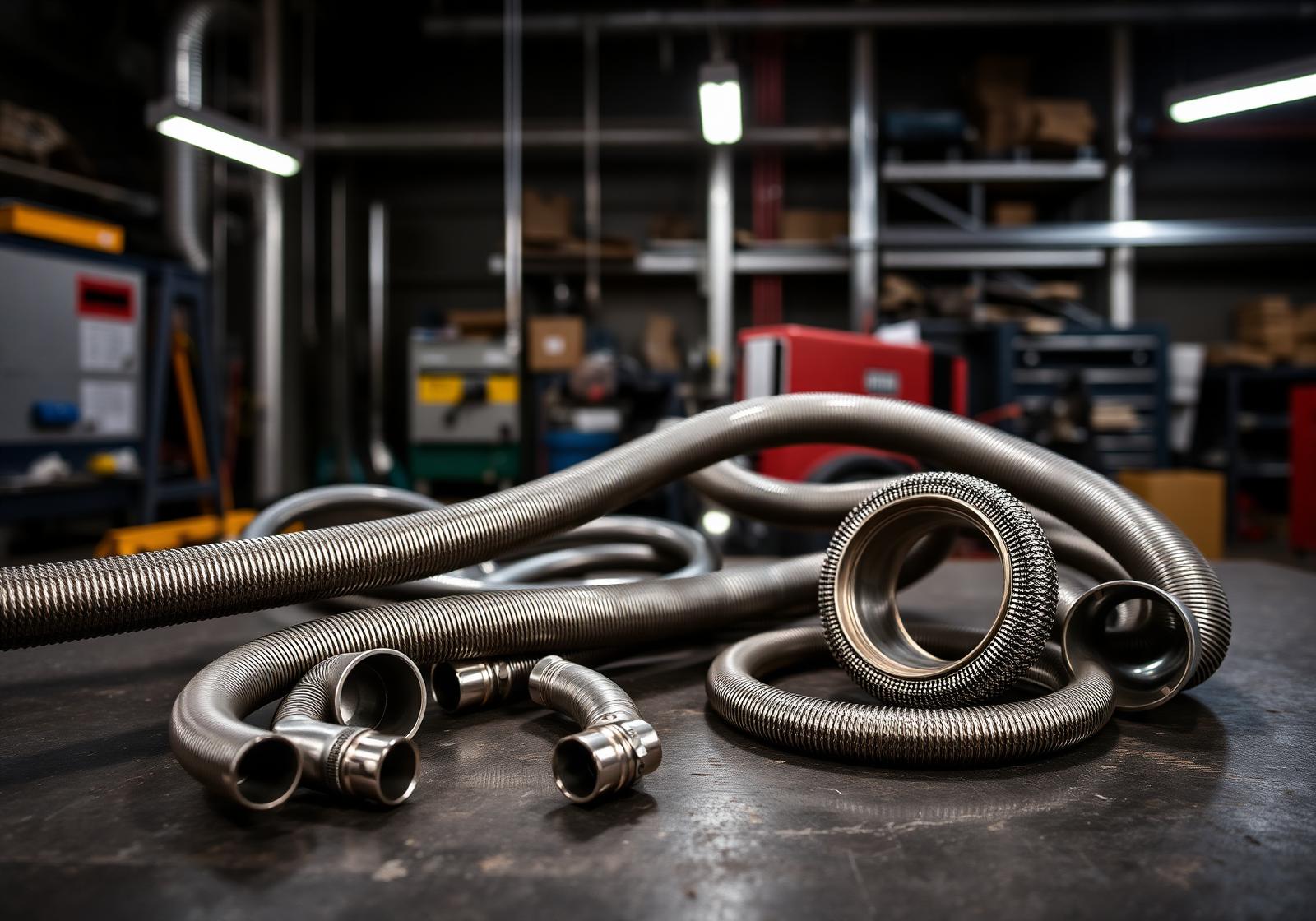 Stainless steel braided and corrugated flexible hose assemblies